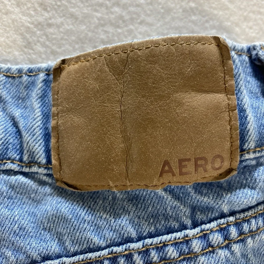Aeropostale Womens Jeans Blue Denim Mom Jean Distressed Destroyed Cotton 10